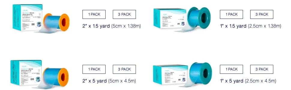 MedVance Soft Silicone Tape with Perforation for Easy Cut Size - 1 Width (1 Pack  5 Yards) - silicone tape
