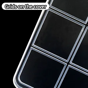 IOOLEEM 28 Grids Plastic Bead Organizer Box  Organizer Container Storage Box  Dividers for bead arts and crafts. Clear 8.6x5x0.66 inch (1 Pack) - product information 14