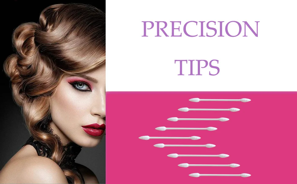 500 Pieces Precision Tips Double Pointed Cotton Swabs with Paper Stick for Makeup & Cleaning 500pcs(1 pack) - precision qtips