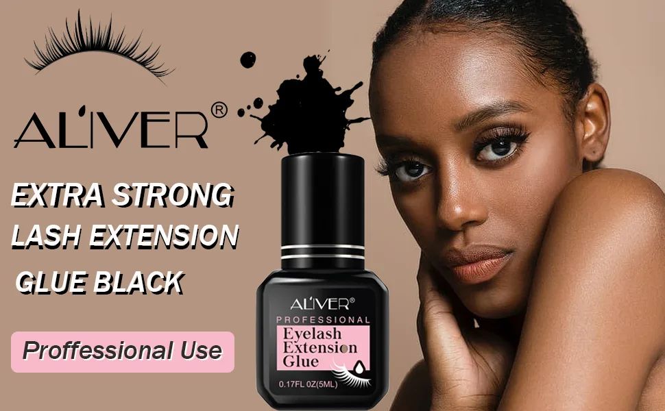 Eyelash Extension Glue  Extra Strong Professional Eyelash Glue  1 Sec Drying time  7-9 Weeks Retention  lash Extension Glue or Semi-Permanent Eyelash Extensions (0.17fl.oz / 5ml) 1 Pack - Eyelash Extension Glue