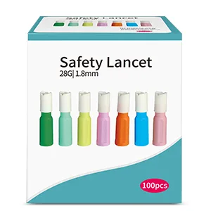 Glucoracy Safety Lancets  Sterile  Top Push Button Activated  28 Gauge  1.8 mm  100 Count  1 Pack - safety lancets2