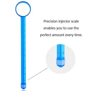 Lube applicator syringe compatible with Silicone Oil Water based Personal Lubricant or Gel - with smooth rounded tip No sharp edges Reusable Easy to use and clean Dosage Markings 10ml Scales  2 PCS (Red & Red) - Precision injector scale