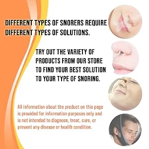Anti Snore Chin Strap for Women & Men - Double-Support Chin Straps for Sleeping - Adjustable via Hook & Loop Closure - Skin-Friendly with Holes for Aeration - Snoring Prevention Device - by Mobi Lock BASIC - Disclaimer