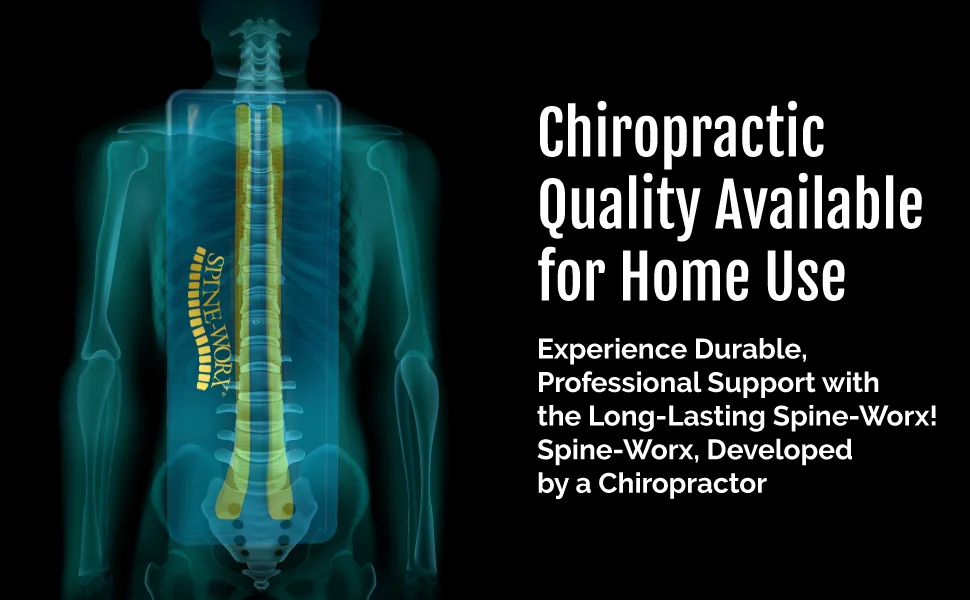 Spine-Worx Back Realignment Device  Thoracic and Lumbar Relief Back Stretcher  Spinal Alignment  Back Stretching Device  Chiropractic Alignment  Back Stretching Device  Back Support Product - Chiropractic Quality Available for Home Use, Xray with Spine-Worx overlayed