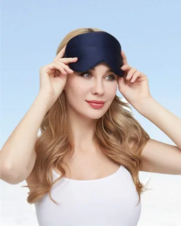 100% Silk Sleep Mask & Blindfold Soft Eye Mask with Adjustable Head Strap Eye Masks for Sleeping Night Eyeshade Comfortable Eye Cover for Travel Shift Work & Meditation with Earplug (Purple) - silk sleep mask