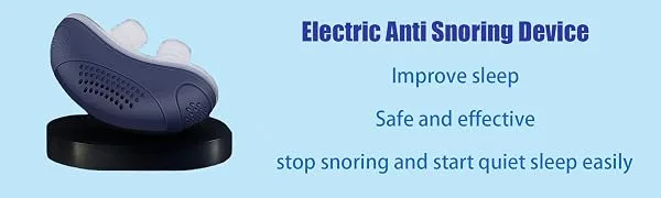 Anti Snoring Devices Portable Electric Automatic Snore Mini Stopper Variable Speed Sleep Snore Solution Double Eddy Current Stop Anti Snoring Nasal Dilator Nose Blocked Nostrils for Men Women - Anti Snoring Devices