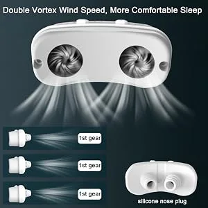 Anti Snoring Devices 2023 Upgrade Variable Speed Electronic Anti Snoring Devices with 3 Adjustable Wind Speed for Air Purifier Filter Sleeping Breath Aids Nose Vents Plugs (Gift Fixing Strap) - Snoring Devices