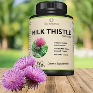 Premium Milk Thistle Complex - Supports Healthy Liver Function - Detox & Cleanse - Powerful Milk Thistle Extract & Seed Powder - Standardized Silymarin Content - 60 Milk Thistle Tablets - Sunergetic Milk Thistle Complex - Supports healthy liver function* and overall wellness
