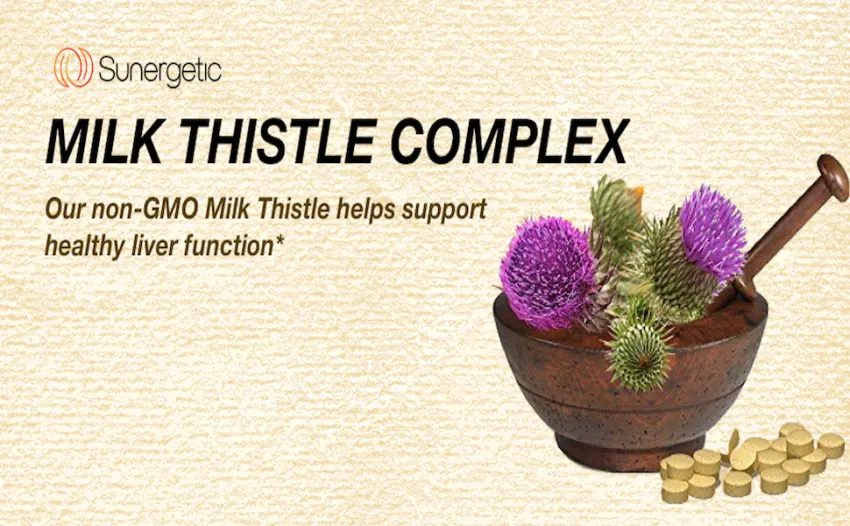 Premium Milk Thistle Complex - Supports Healthy Liver Function - Detox & Cleanse - Powerful Milk Thistle Extract & Seed Powder - Standardized Silymarin Content - 60 Milk Thistle Tablets - Sunergetic Products Milk Thistle Supplement