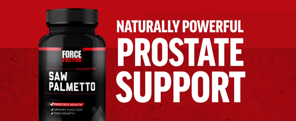 Force Factor Saw Palmetto for Men Saw Palmetto Extract for Prostate Health Urinary Function & Hair Growth Fast-Acting Formula with BioPerine for Superior Absorption 60 Capsules - Naturally Powerful Prostate Support