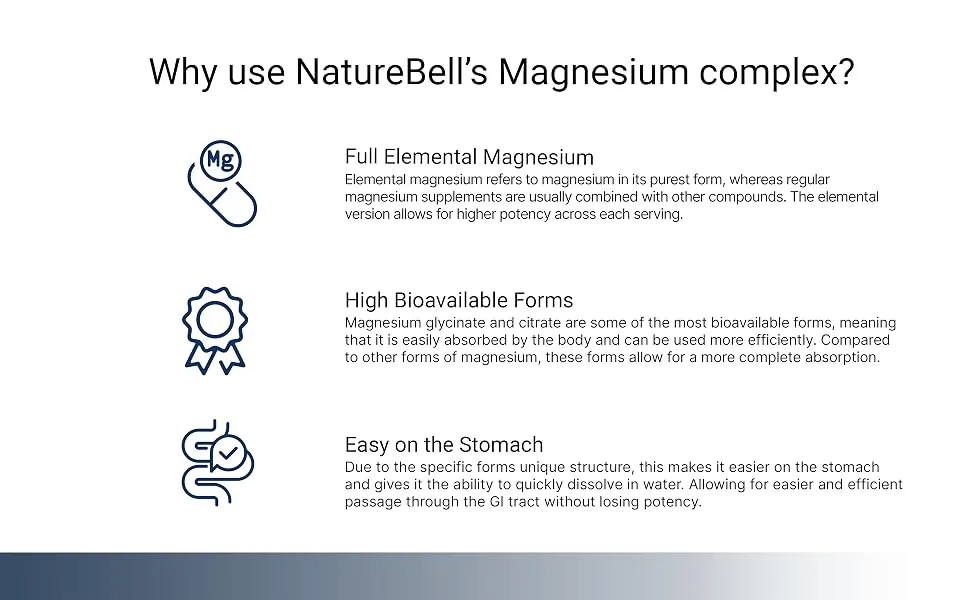Magnesium Complex 400mg Supplement 300 Capsules | Magnesium Glycinate + Citrate Elemental Forms  Essential Minerals for Heart Muscle & Digestion Support  Non-GMO & No Gluten - krill