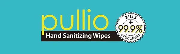 pullio - Hand Sanitizing Wet Wipes with Hypoallergenic Extra Thick Alcohol-Free Embossed Formula| Hand Wipes for Everyone's Clean Hands | Citrus Peppermint (Peppermint (60ct)) - Pullio logo