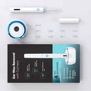 Ear Wax Removal Tool Earwax Removal Kit with 8 Pcs Ear Set Ear Cleaner with Camera Ear Camera with Light Ear Cleaner Camera with 6 Ear Spoon Ear Cleaner for iOS & Android - Ear Cleaner with Camera