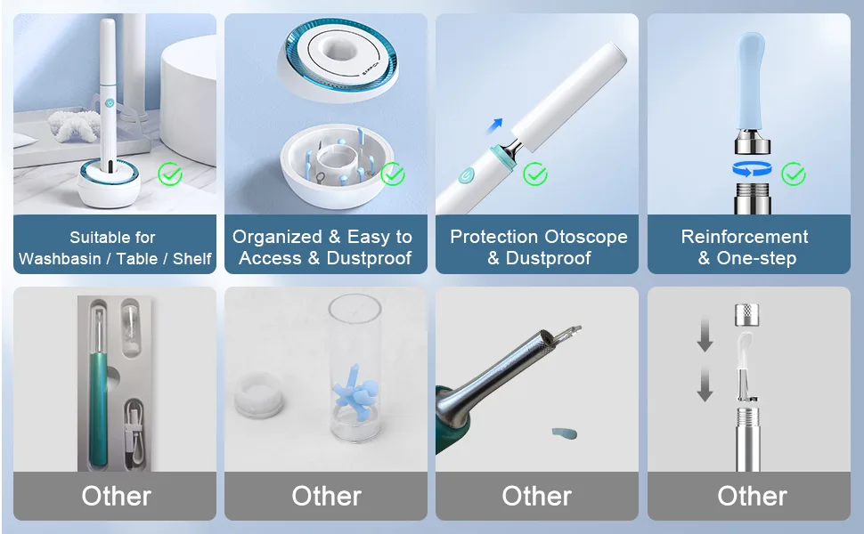 Ear Wax Removal Tool Earwax Removal Kit with 8 Pcs Ear Set Ear Cleaner with Camera Ear Camera with Light Ear Cleaner Camera with 6 Ear Spoon Ear Cleaner for iOS & Android - otoscope keeps growing