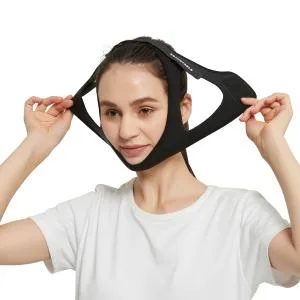 Anti Snoring Chin Strap for CPAP Users - Adjustable and Breathable Chin Strap for Snoring - Effective Anti Snoring Devices - Snore Solution Sleep aid for Men and Women (Black) - anti snoring chin strap