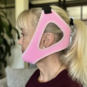 Anti Snoring Chin Strap for CPAP Users - Adjustable and Breathable Chin Strap for Snoring - Effective Anti Snoring Devices - Snore Solution Sleep aid for Men and Women (Black) - Chin Strap for CPAP User