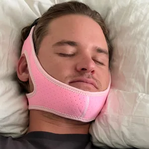 Anti Snoring Chin Strap for CPAP Users - Adjustable and Breathable Chin Strap for Snoring - Effective Anti Snoring Devices - Snore Solution Sleep aid for Men and Women (Black) - Chin Strap for Sleep