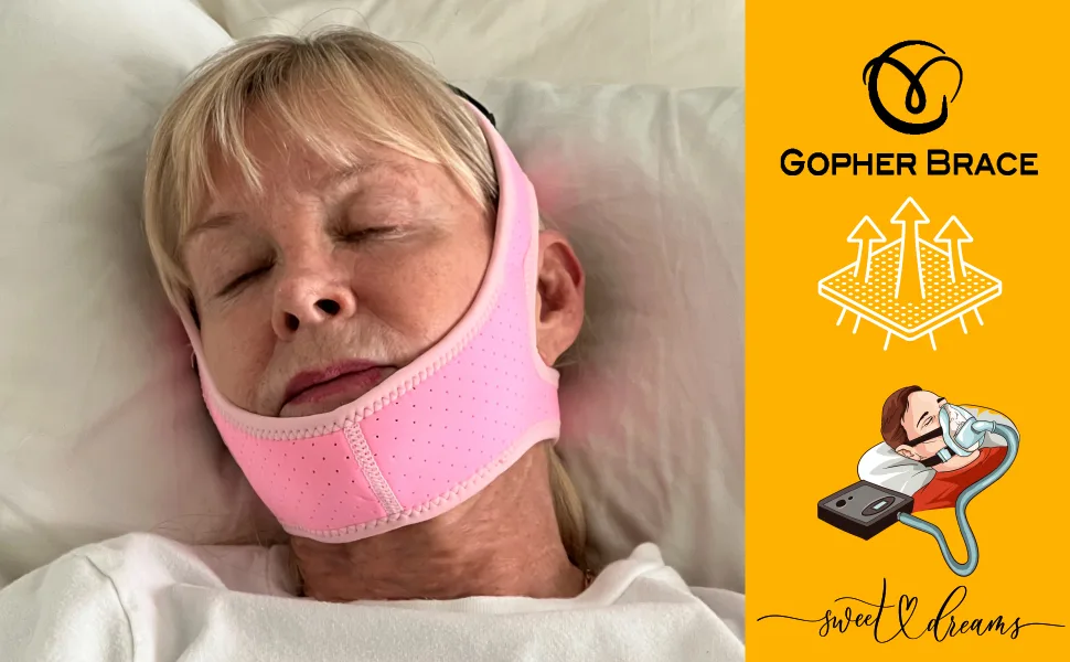 Anti Snoring Chin Strap for CPAP Users - Adjustable and Breathable Chin Strap for Snoring - Effective Anti Snoring Devices - Snore Solution Sleep aid for Men and Women (Black) - chin strap for snoring