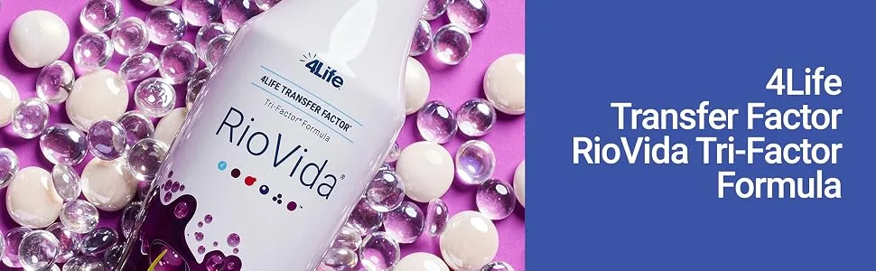 4Life Transfer Factor RioVida Tri-Factor Formula - Liquid Immune System and Antioxidant Support with Vitamin C Elderberry Blueberry and Acai - 2 x 16.9 Fl Oz Bottles - 4Life