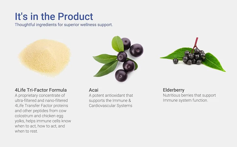 4Life Transfer Factor RioVida Tri-Factor Formula - Liquid Immune System and Antioxidant Support with Vitamin C Elderberry Blueberry and Acai - 2 x 16.9 Fl Oz Bottles - 4Life