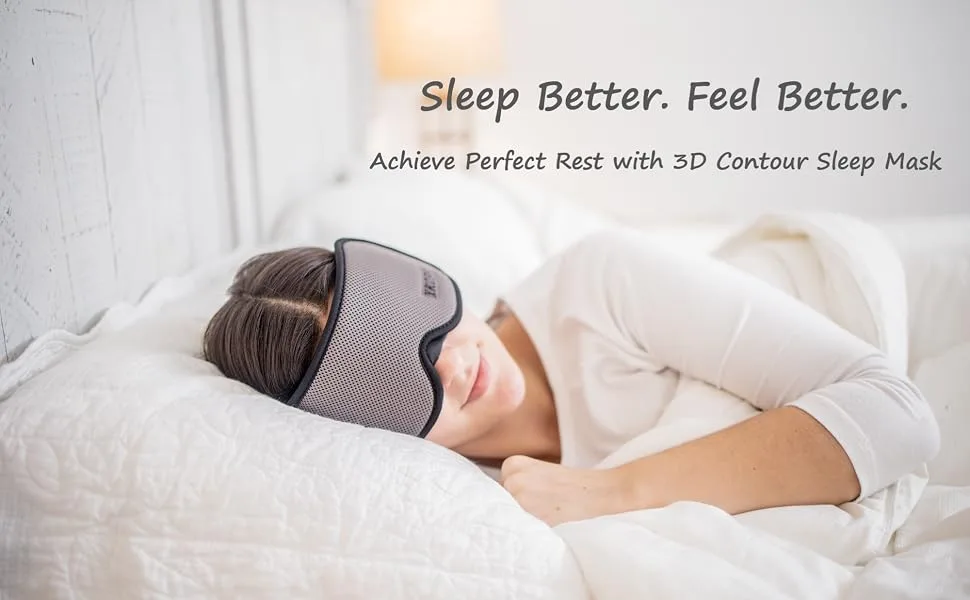 XKZPS Sleep Eye Mask for Men Women 3D Contoured Sleeping Mask Soft Comfortable Eye Mask for Sleeping Light Blocking Adjustable Eye Cover for Travel Night Shift Nap - sleeping mask