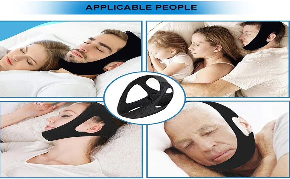 Snoring Chin Strap Snoring Chin Strap Comfortable Universal Anti Snoring Devices Adjustable Effective Stop Snoring Sleep Aid Snore Reducing Aid for Women & Men Black - snoring