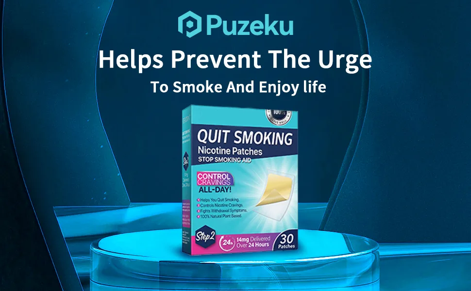 Puzeku Quit Smoking Patches Step 2 to Help Quit Smoking Skin-Friendly Transdermal System Patch Delivered Over 24 Hours Stop Smoking Aids That Work 30 Patches 14 mg - nicotine patches step 2
