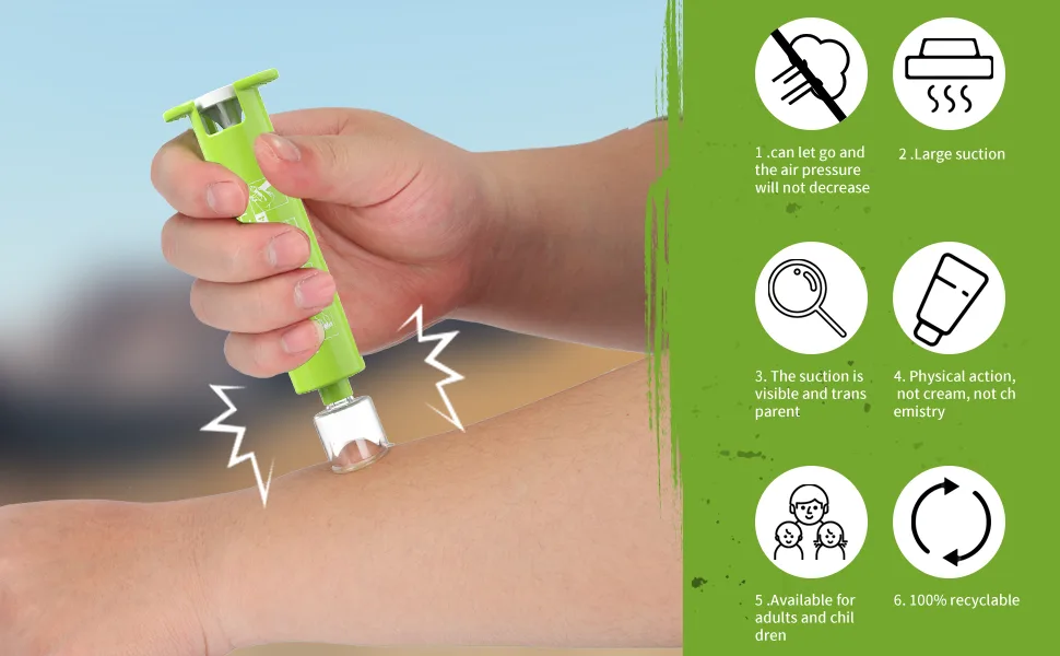 Floverkity Bug Bite Suction Tool Bug Bite Itch Relief Vacuum Venom Extractor Poison Remover Snake Bite Kit Mosquito Bite Sucker Bee Sting Relief First Aid - bug bite thing suction tool bug bite relief bee sting relief bee sting kit bug bite thing bug bite