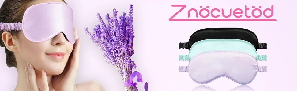 Silk Eye Mask for Sleeping Lavender Sleep Mask for Men Women Soft Eye Blindfold for Yoga Meditation-Super Smooth and Updated Light Blocking Design with Ear Plug - product information 1