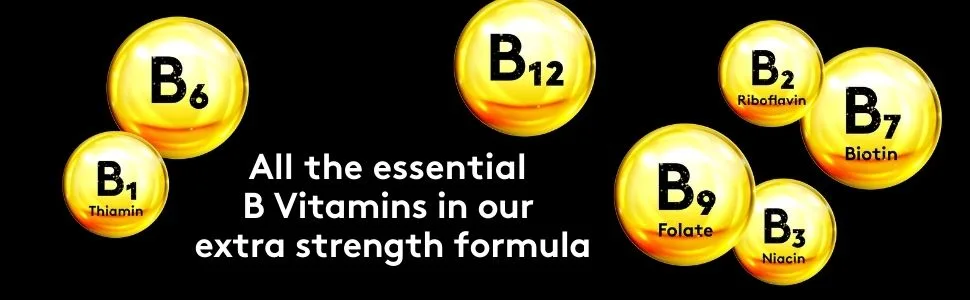 Youth & Tonic Super B Complex for Clear Mind & Healthy Energy Metabolism | Mental Focus Stress Tiredness B 100 | Support for Nervous System Vitamin B Complex - b complex vitamins