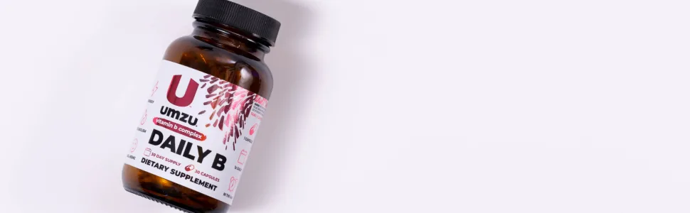 UMZU Daily B - Complete B Vitamin Complex to Support Energy Cognition Focus and Well Being B1 B2 B3 B5 B6 B7 B9 B12 - (30 Day Supply 30 Capsules) - umzu supplement daily b complex b vitamin complete b nutrient support