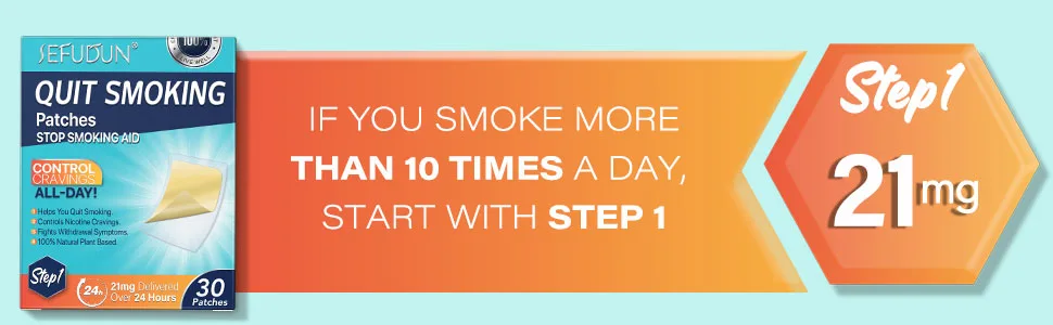 Stop Aid Patches Helping Quit Patch Step 1 30 Patches 21mg Delivered Over 24 Hours Easy and Effective Anti-Stickers Best Product to Help Stop (Step 1) - step 1 patches