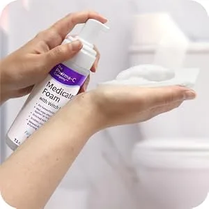 Pharma-C Medicated Foam - Witch Hazel Spray - Hemorrhoidal and Postpartum Care - Relieves Itching & Burning. Provides Gentle Cleansing of Sensitive Areas 1 - medicated foam hemorrhoidal witch hazel