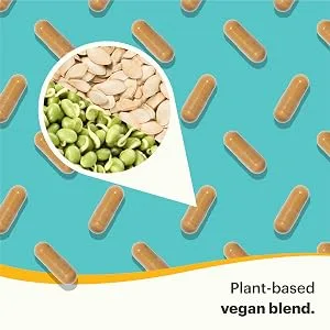 Because - Bladder Support Supplement with Pumpkin Seed Extract for Strength Incontinence Urinary Frequency - 600mg per Serving - 60 Bladder Ease Capsules - Pattern of beige supplements with pumpkin seeds and soy germ