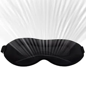 Eye Mask for Sleeping 100% Blackout Sleep Mask Blindfold Soft 3D Eye Mask Eye Cover for Eyelash Extensions with Adjustable Strap for Men and Women Black - sleep solution sleep accessories sleep comfort sleep support insomnia relief sleep therapy