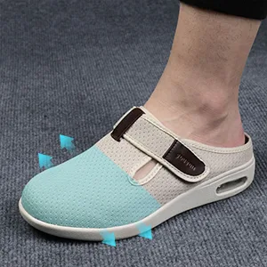 MEJORMEN Men's Diabetic Shoes Extended Width Adjustable Closure Slippers Breathable Lightweight Casual Sandals Support for Swollen Feet Diabetic & Edema - MCB832透气图