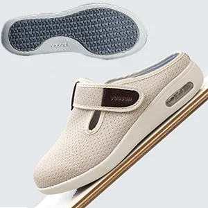 MEJORMEN Men's Diabetic Shoes Extended Width Adjustable Closure Slippers Breathable Lightweight Casual Sandals Support for Swollen Feet Diabetic & Edema - MCB832防滑图