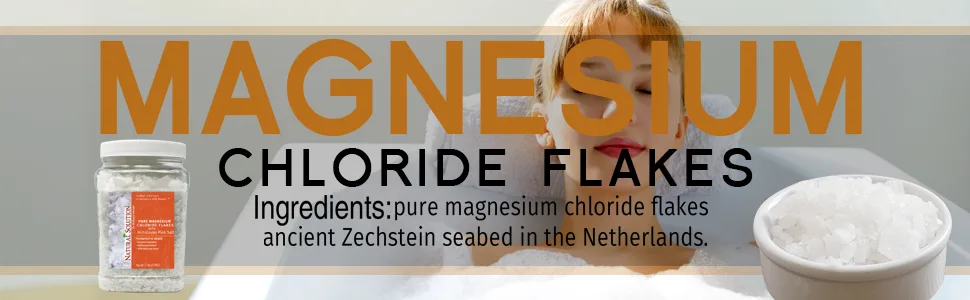 Natural Solution Pure Magnesium Chloride Flakes with Himalayan Pink Salt Therapeutic Grade Stress Relief and Relaxation - 3.7 lbs Magnesium Flakes 3.7 lbs - magnesium chloride flakes