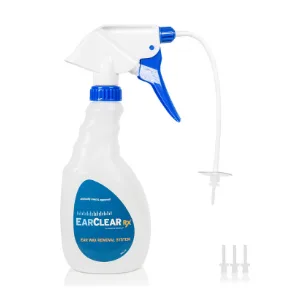 Ear Wax Removal Flexible System by EarClear Rx - Safest Ear Irrigation kit for Adults and Kids - Flexible Tip Ear Cleaning Kit with 3 Disposable Tips - EarClear