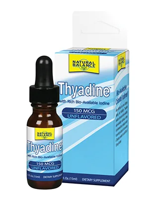 Natural Balance Thyadine Drops 150mcg | Bioavailable Colloidal Iodine | Mineral Supplement for Maximum Absorption & Assimilation | Unflavored | 0.5oz - Natural Balance Thyadine Drops 150mcg Bioavailable Colloidal Iodine Unflavored 0.5oz