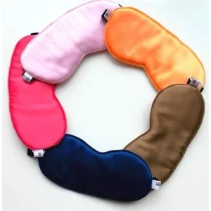 MYK Silk Sleeping Eyemask Filled with Pure Mulberry Silk Napping Blindfold for Sleeping Travel Eye Mask with Adjustable Strap for Comfort Red - Silk Eye Masks