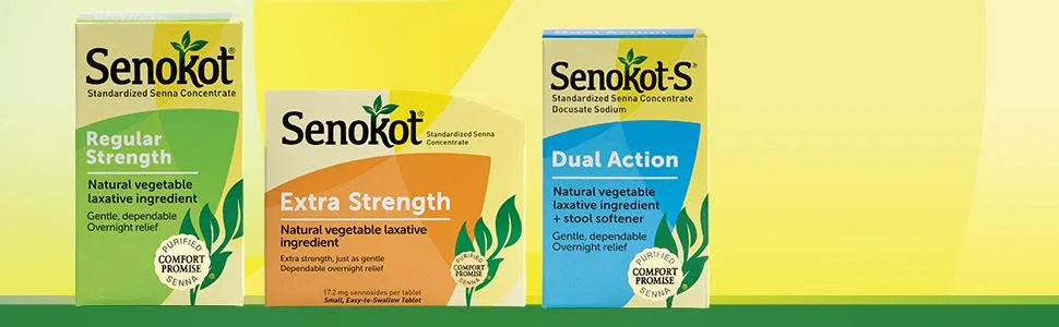 Senokot Regular Strength 50 Tablets Natural Vegetable Laxative Ingredient senna for Gentle Dependable Overnight Relief of Occasional Constipation - product information 1