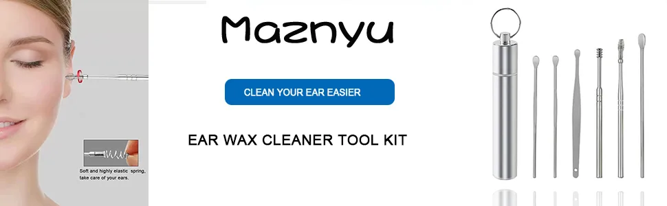 7PCS Professional Ear Wax Removal kit Earwax Removal Ear Pick Tools Reusable Spiral Ear Cleaner Ear Curette Cleaner Earwax Cleaner Tool Set (D) - ear wax removal tool