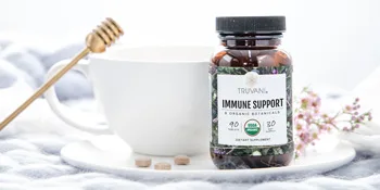 Truvani Immune Support | Organic Herbal Supplement for Immune Support | 8 Natural Ingredients | Ginger Elderberry Acerola Cherry | 30 Day Supply - Truvani Immune Support Supplement tablets