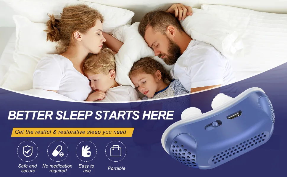 Anti Snoring Devices Electric Snoring Solution for Men Women Strength Solution Stop Snoring for Men Women - Double Eddy Current Stop Blue - snoring