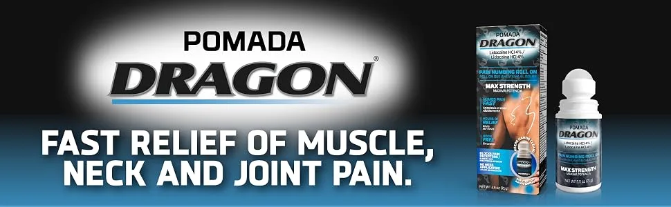 Dragon POMADA Maximum Strength- Pain Numbing & Long Lasting Pain Relief No Mess Applicator with Lidocaine Roll On 2.5 oz Clear GEN60434 - product information 4