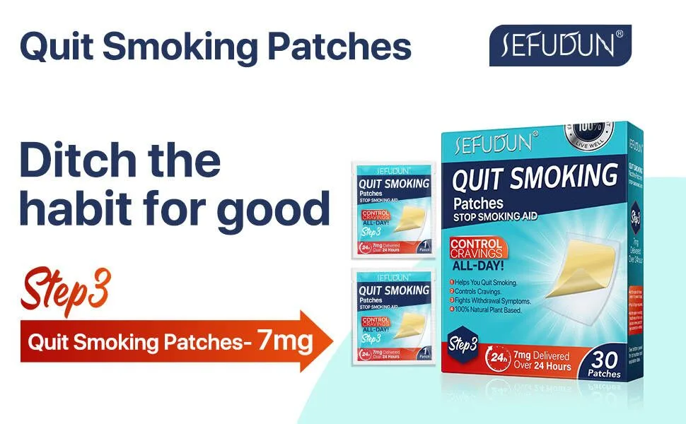 Quit Smoking Patches Step 3 Step 3 to Quit Smoking 7mg Delivered Over 24 Hours Smoking Aid to Help Quit Smoking 30 Patches. Step3-30PC - Step 3 Quit Smoking Patches