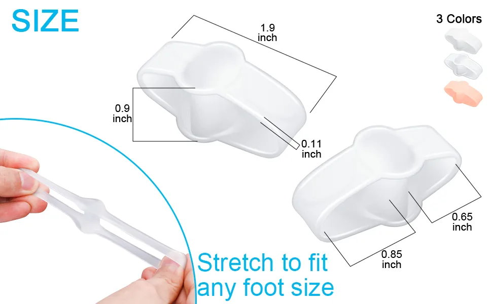 Golbylicc 8 Pairs Bunion Corrector Toe Separators for Women Men Gel Toe Spacers with 2 Loops for feet Big Toe Overlapping Toes (Clear) - Gel Toe Spacers Bunion Corrector with 2 Loops for feet