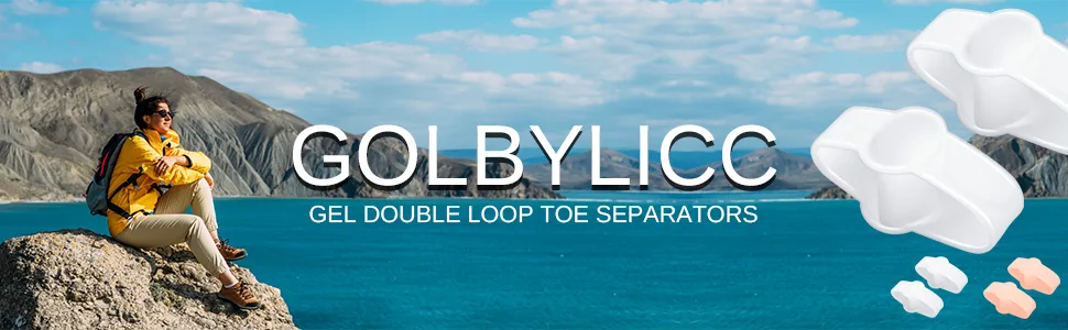 Golbylicc 8 Pairs Bunion Corrector Toe Separators for Women Men Gel Toe Spacers with 2 Loops for feet Big Toe Overlapping Toes (Clear) - Toe Separators