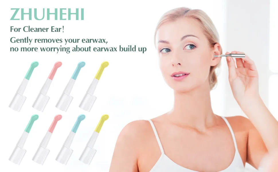 Ear Wax Removal Replacement Ear Scoop Set 8 Pcs Soft Silicone Ear Scoop for Earwax Remover Ear Cleaner with Camera Ear Wax Removal Tool - ear cleaner